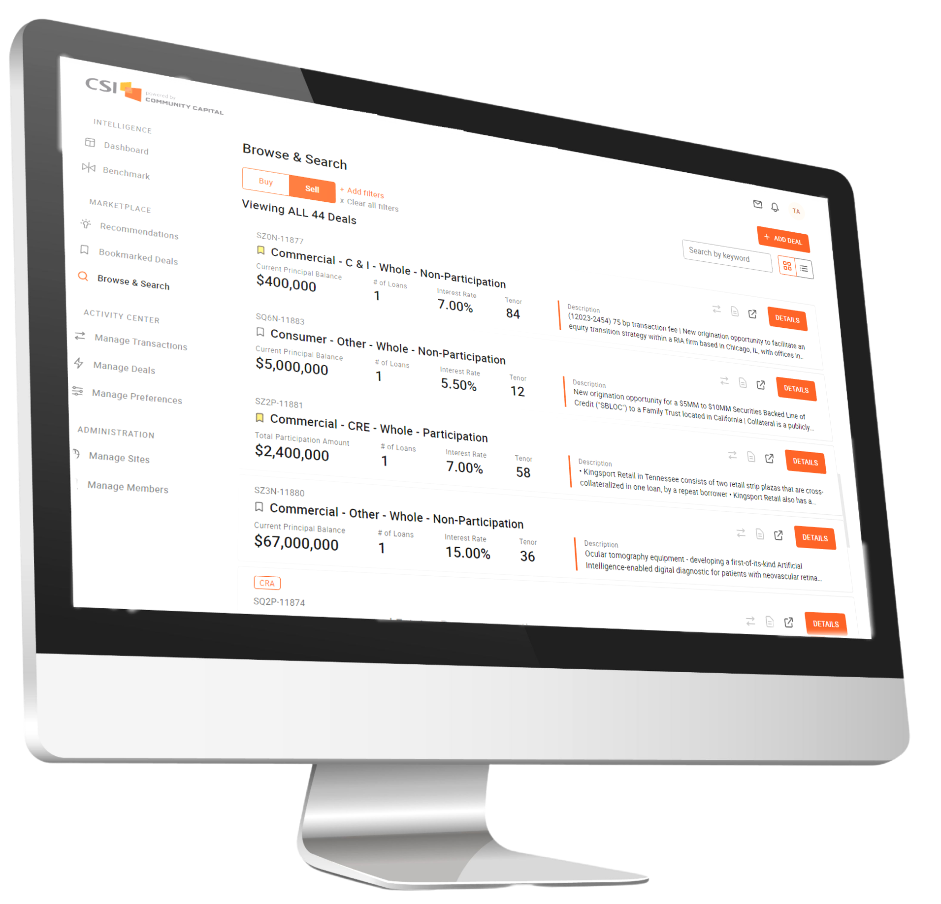 CSI Loan Marketplace Monitor with Screen 2-1 CSI Loan Marketplace Monitor with Screen 2-1